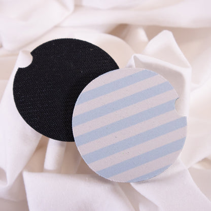 Baby Blue Stripe Car Coaster Set