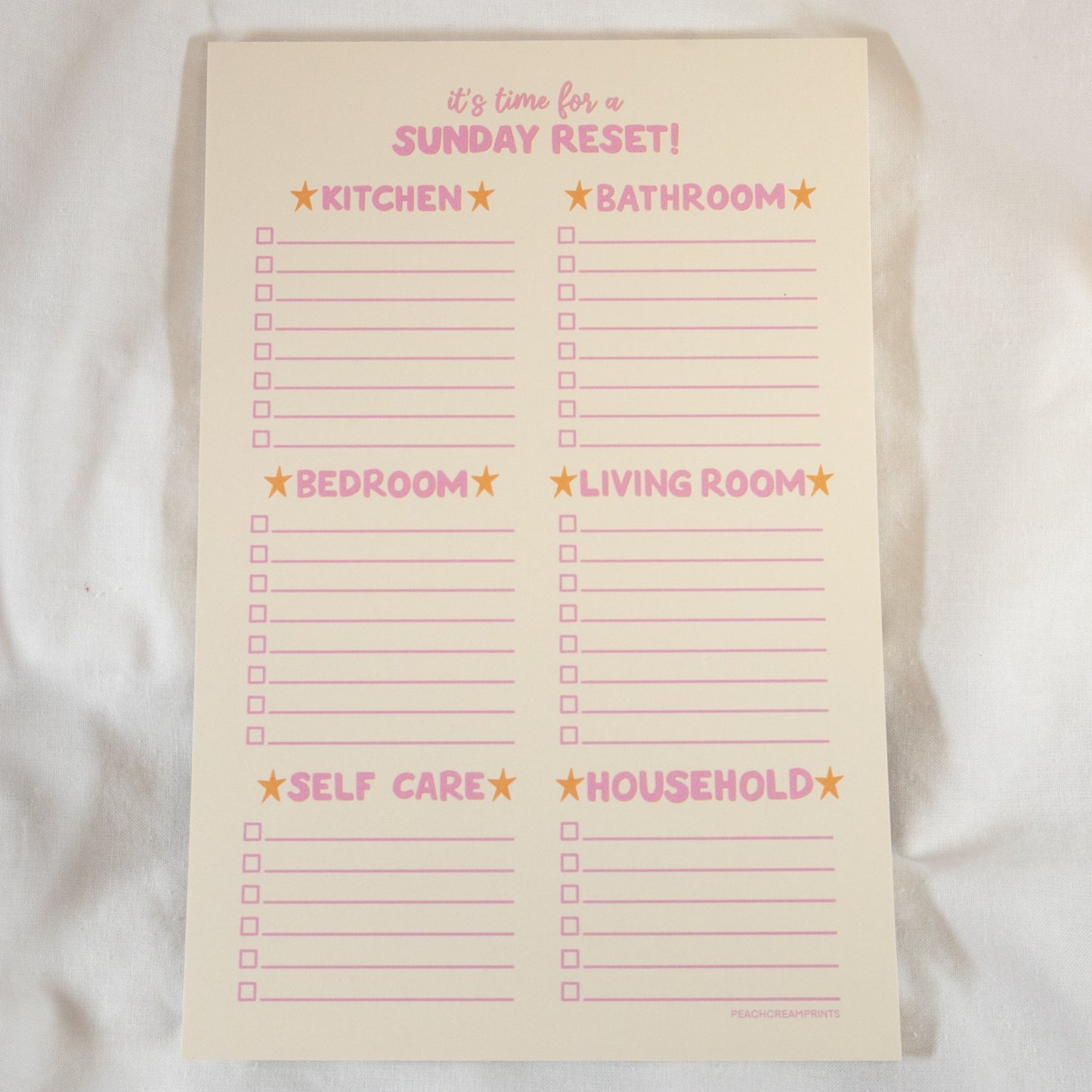 Sunday Reset Notepad