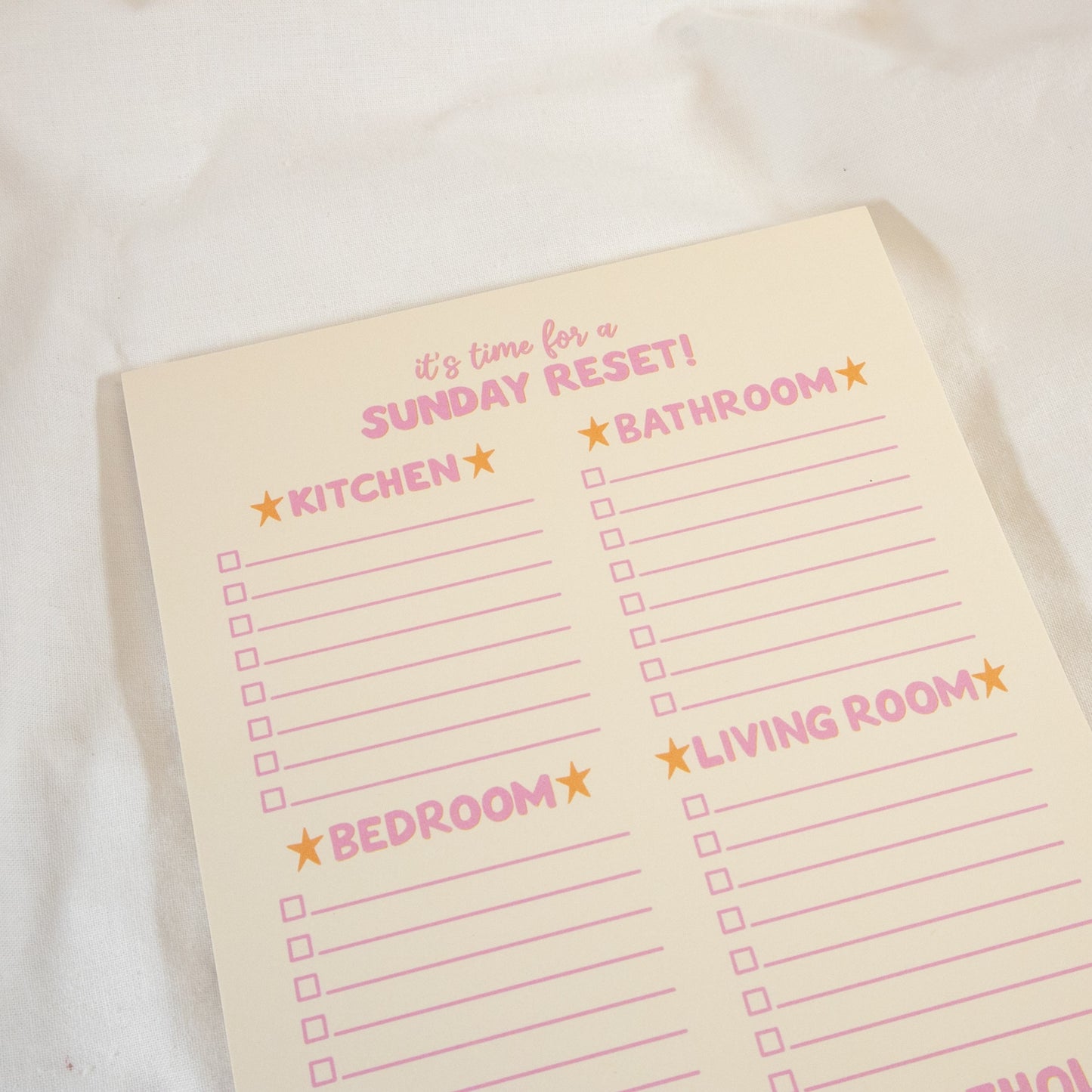 Sunday Reset Notepad