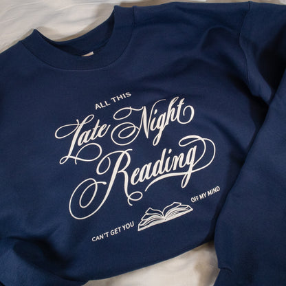 Late Night Reading Crewneck Sweatshirt