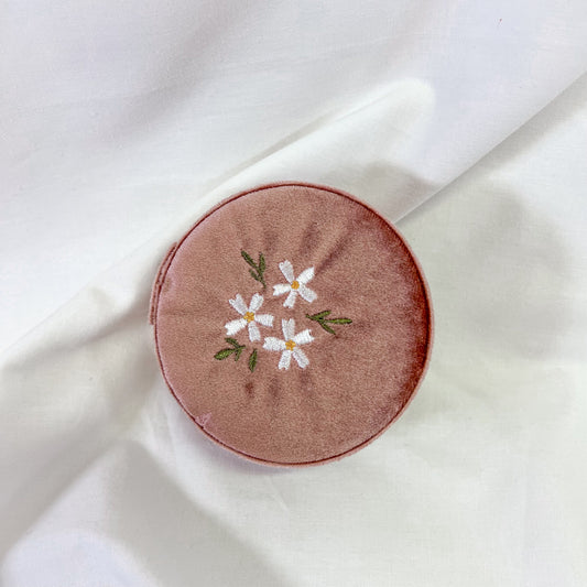 Velvet Floral Jewelry Travel Case