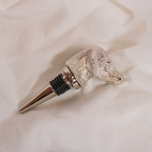 Chrome Dog Bottle Stopper