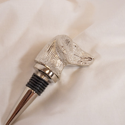 Chrome Dog Bottle Stopper