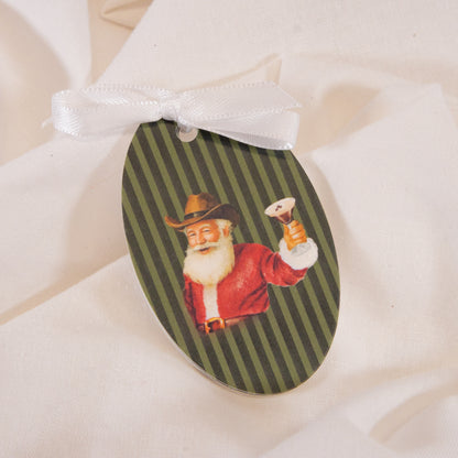 Holiday Cocktail Santa Gift Tag Set
