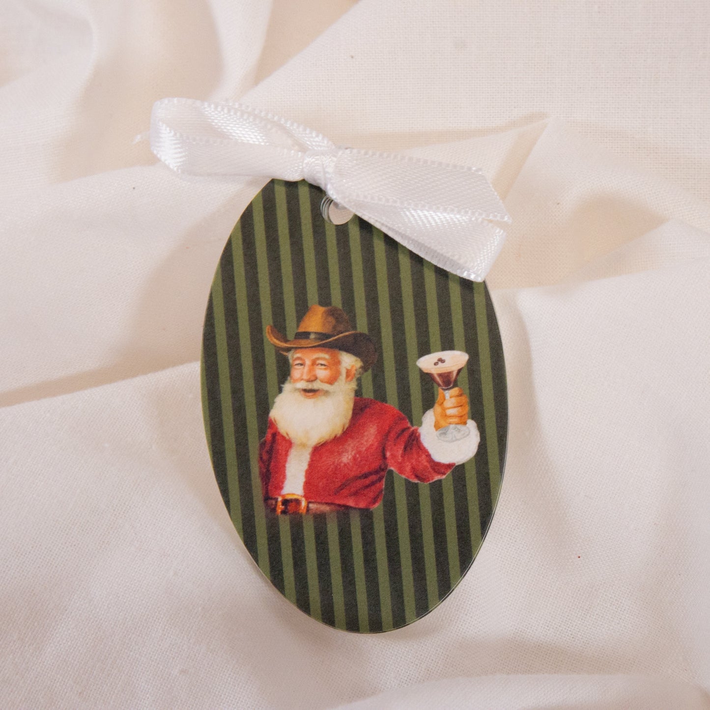 Holiday Cocktail Santa Gift Tag Set