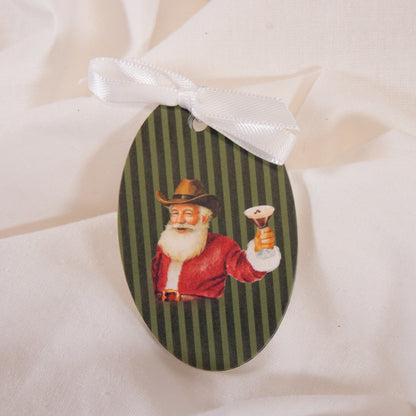 Holiday Cocktail Santa Gift Tag Set