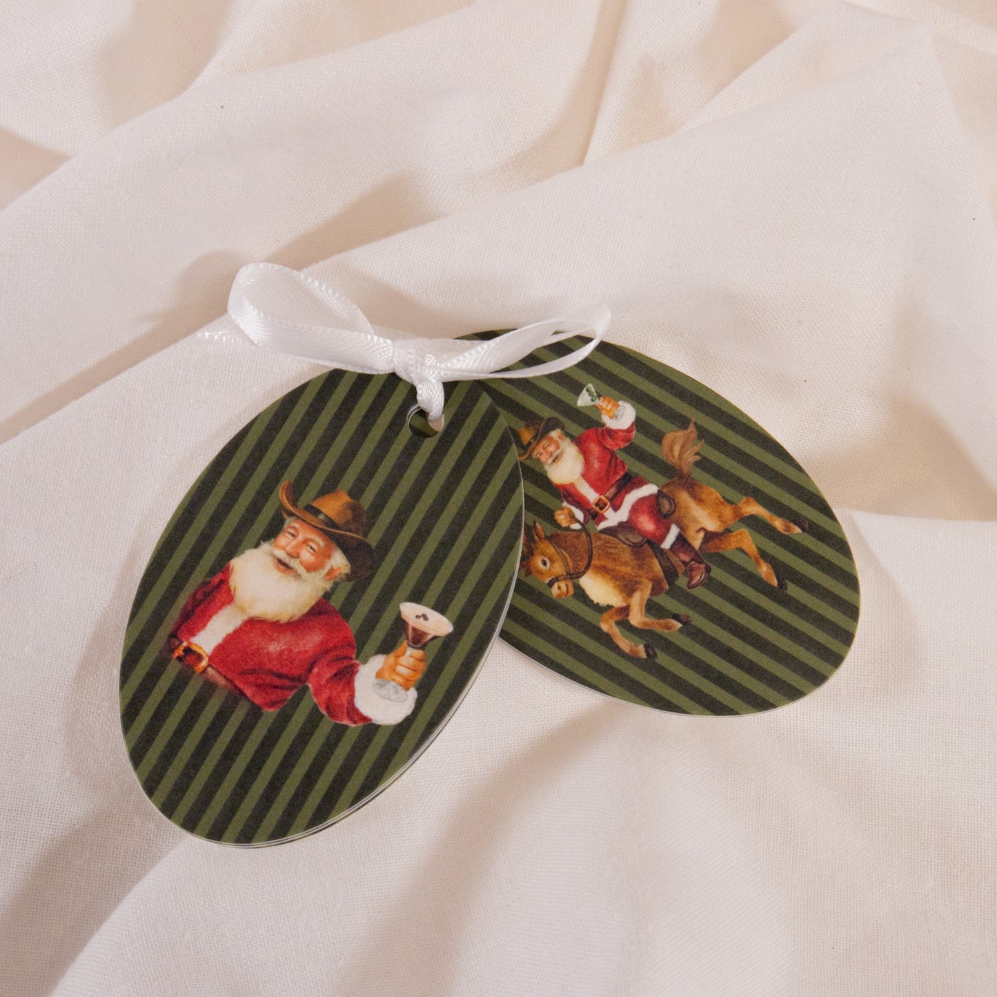 Holiday Cocktail Santa Gift Tag Set