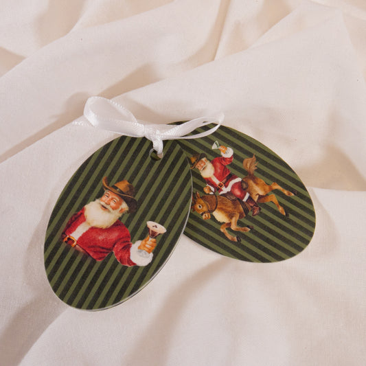 Holiday Cocktail Santa Gift Tag Set