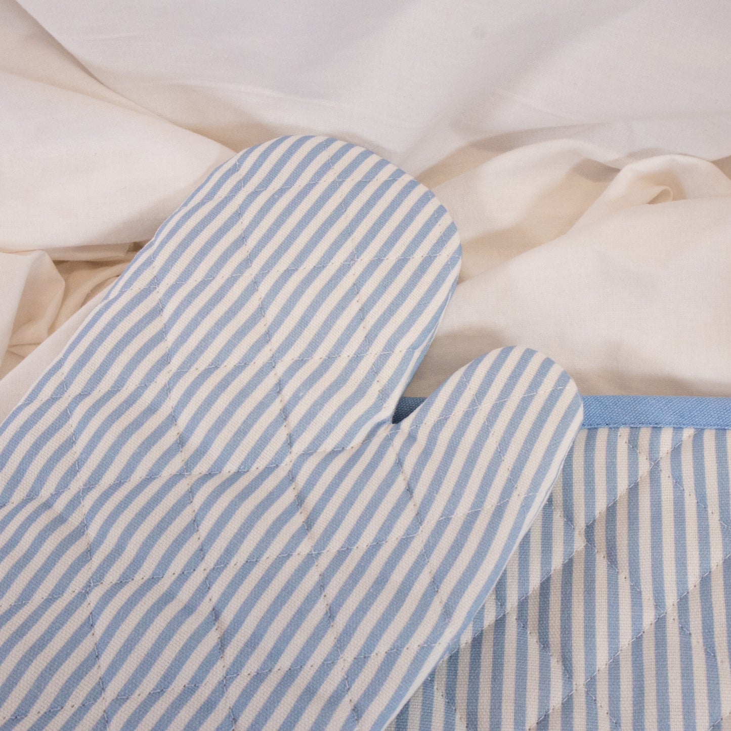 Blue Stripe Oven Mit Set