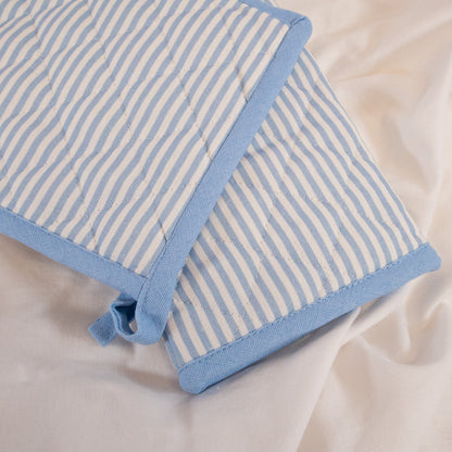 Blue Stripe Oven Mit Set