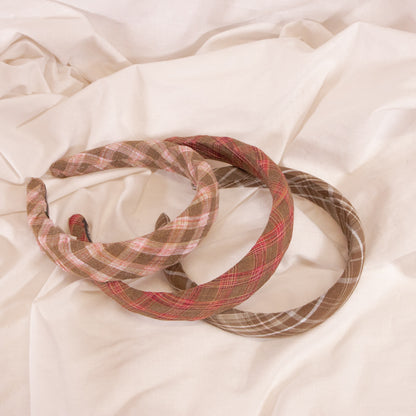 Brown Plaid Headband