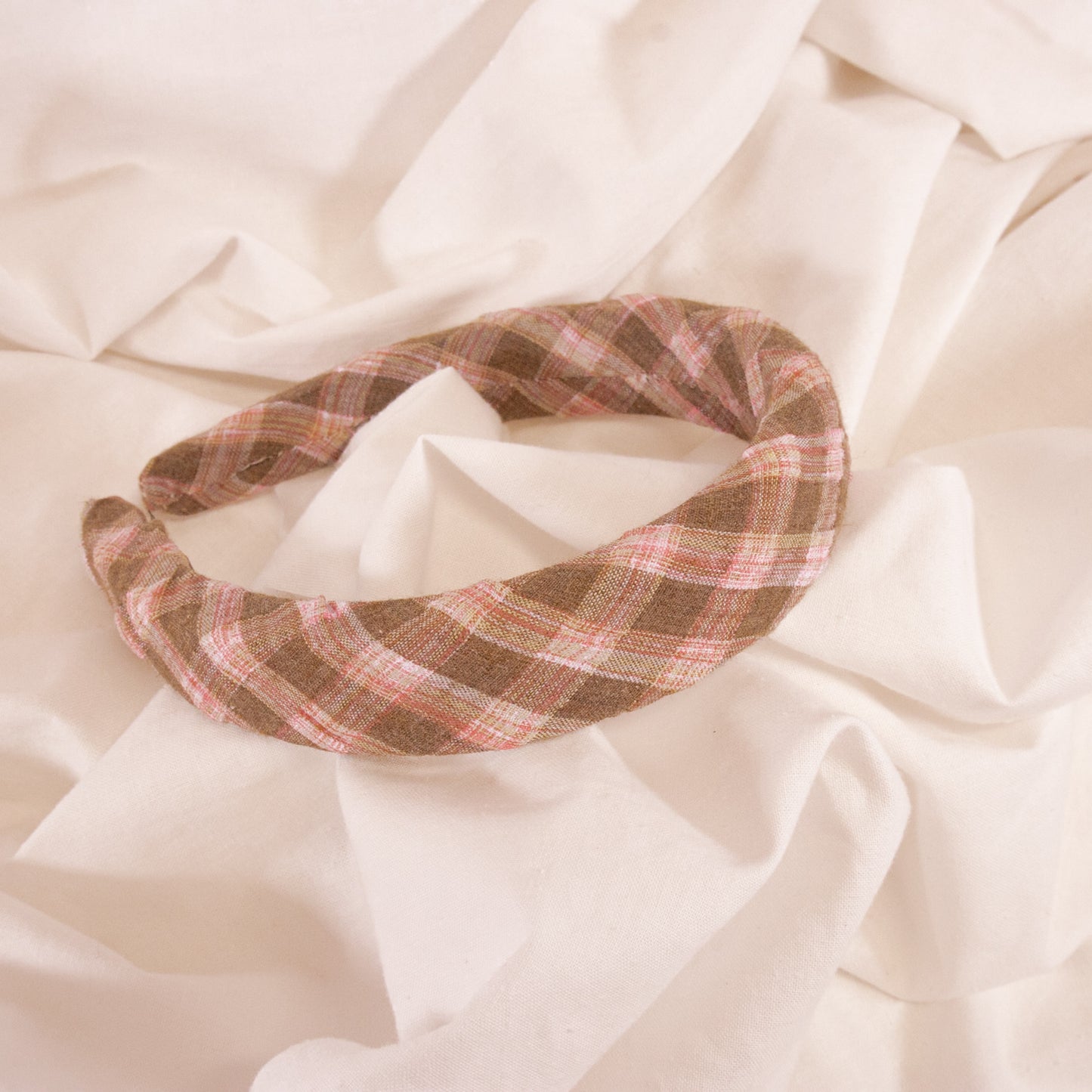 Brown Plaid Headband