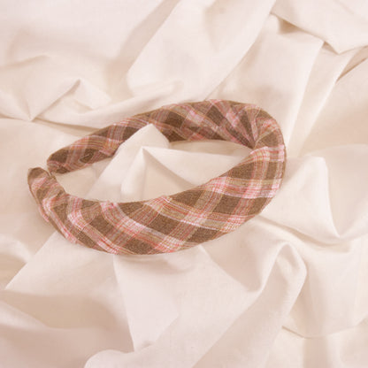 Brown Plaid Headband