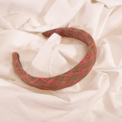 Brown Plaid Headband