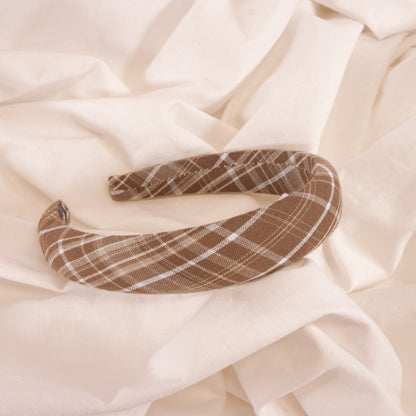 Brown Plaid Headband