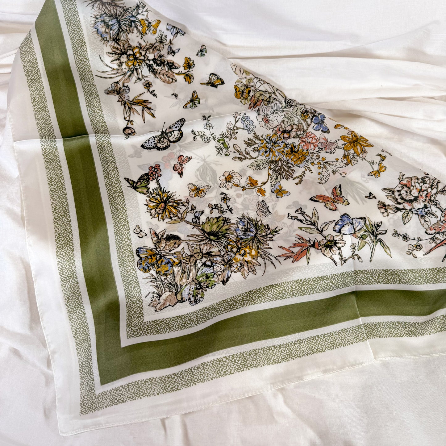 Butterfly Floral Square Scarf