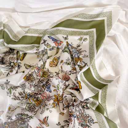 Butterfly Floral Square Scarf