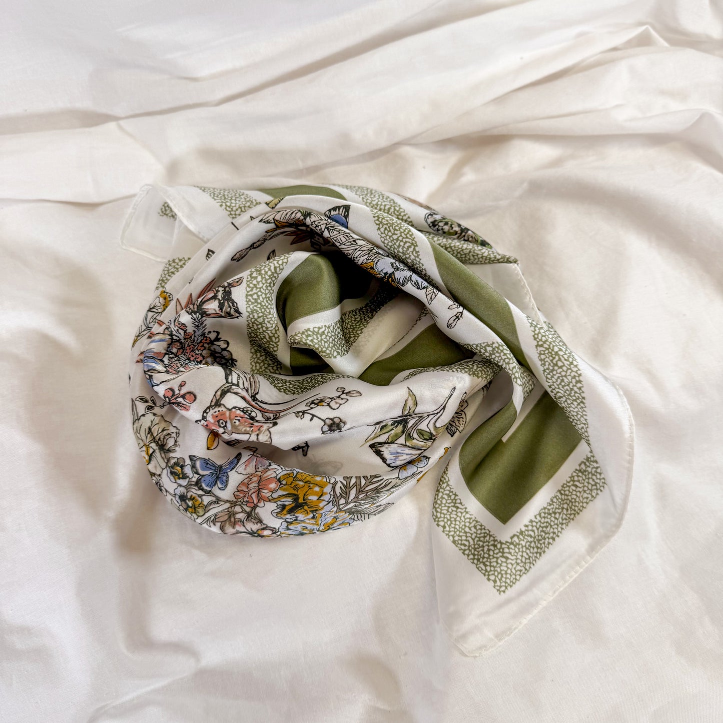 Butterfly Floral Square Scarf