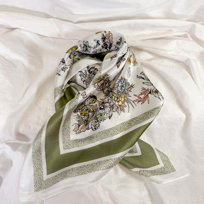 Butterfly Floral Square Scarf