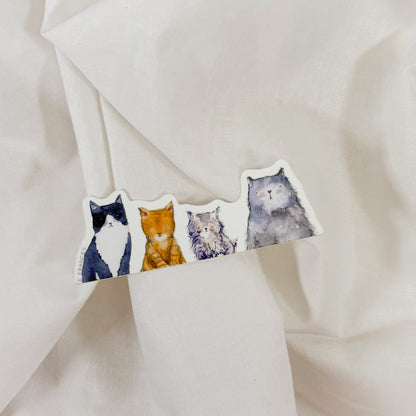Watercolor Cats Vinyl Sticker