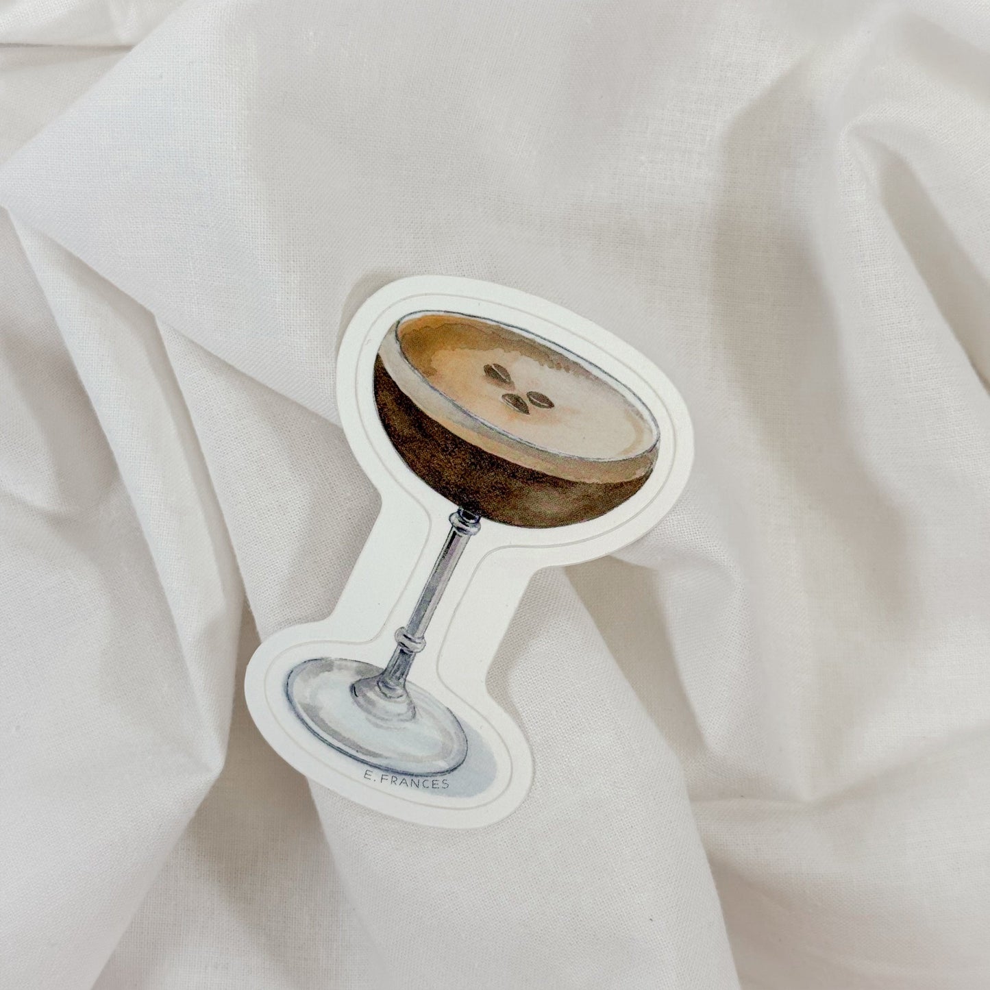 Watercolor Espresso Martini Vinyl Sticker