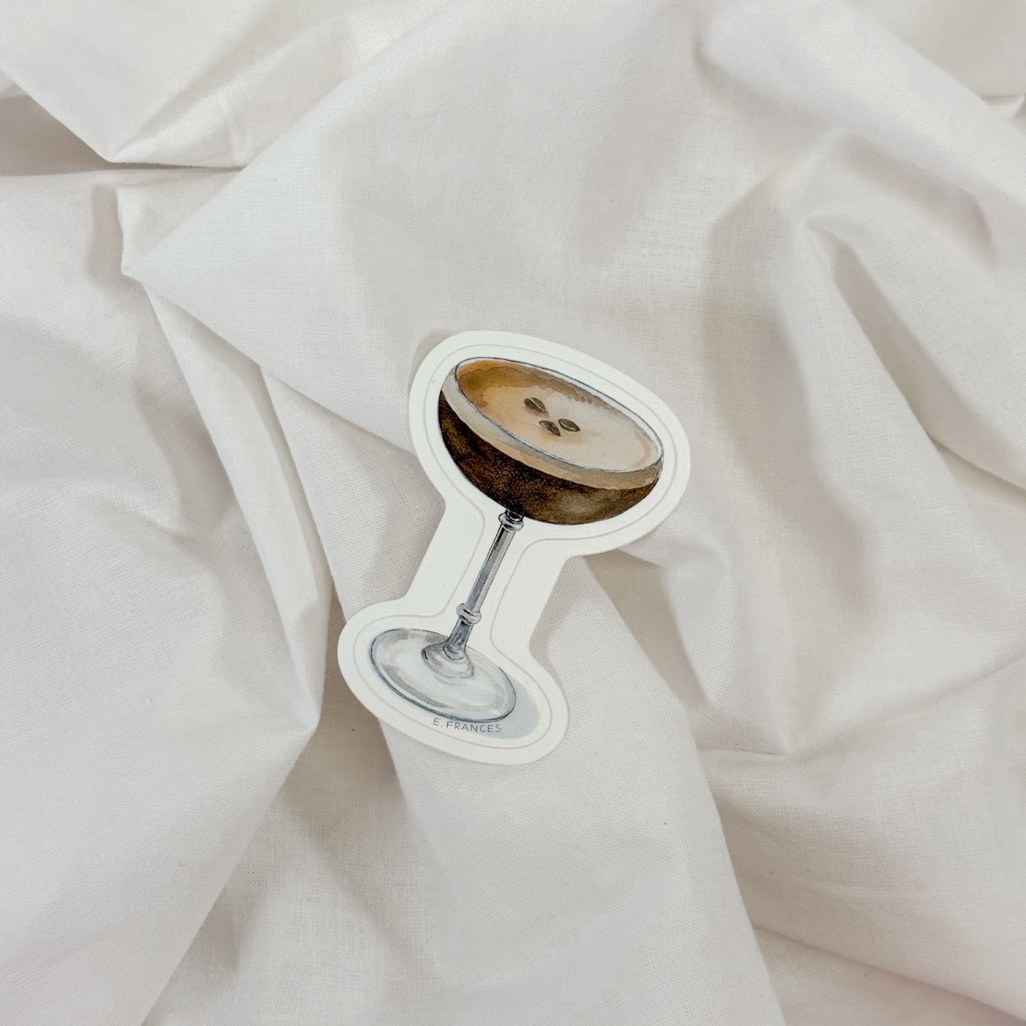 Watercolor Espresso Martini Vinyl Sticker