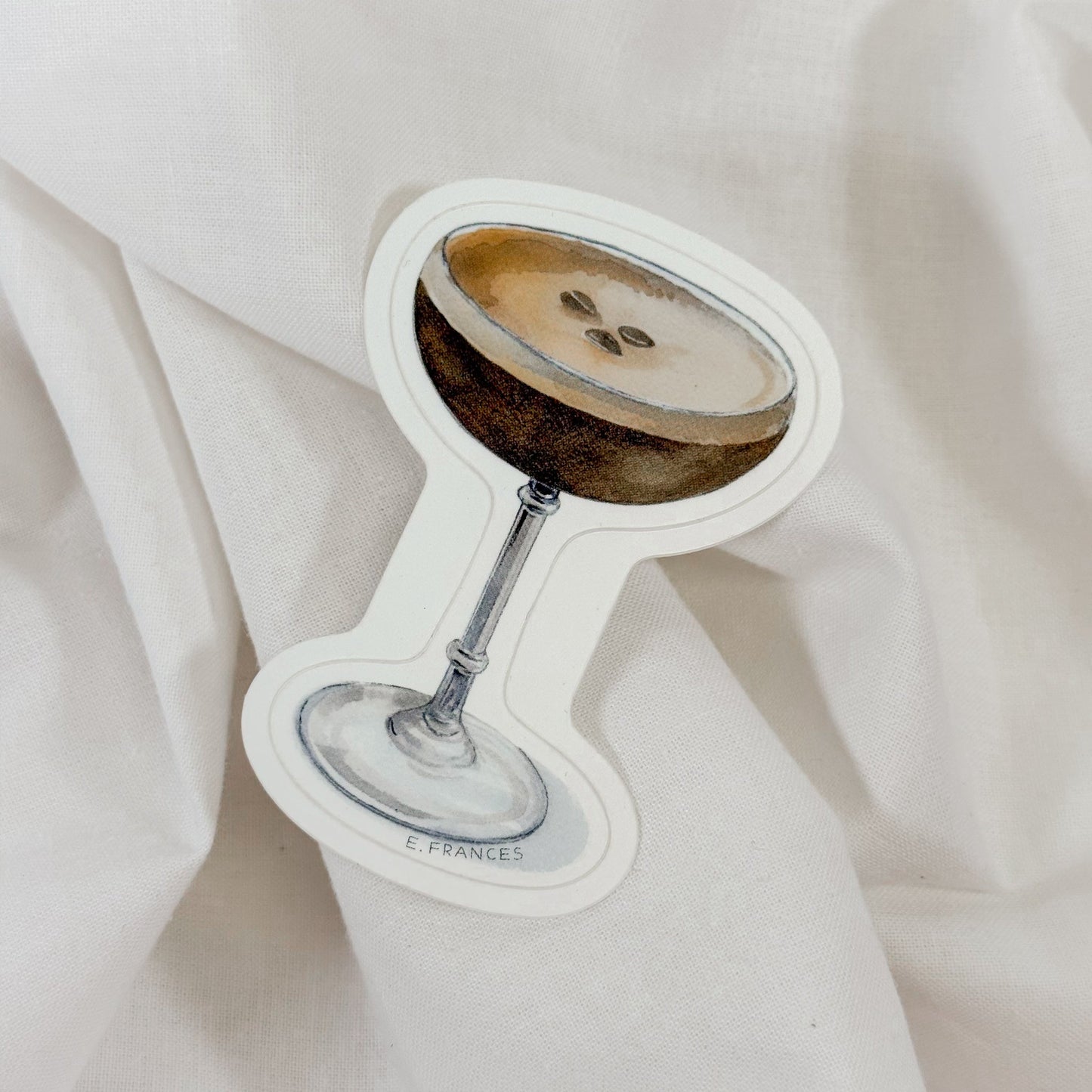 Watercolor Espresso Martini Vinyl Sticker