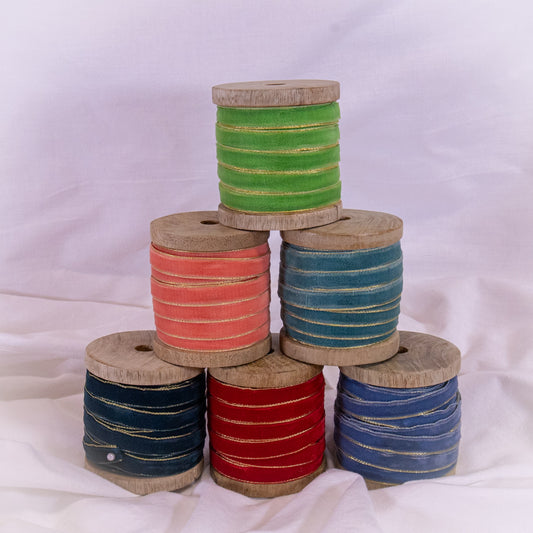 Metallic Edge Velvet Ribbon Spool