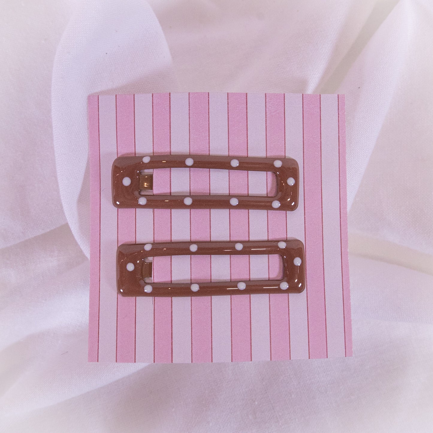 Polka Dot Square Snap Clip Set
