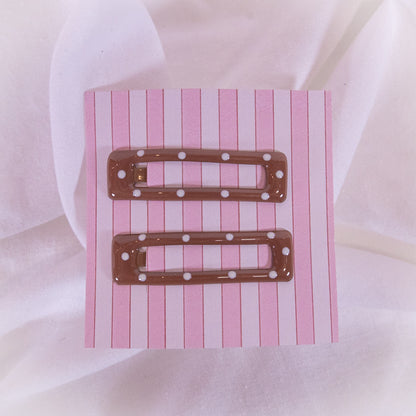 Polka Dot Square Snap Clip Set