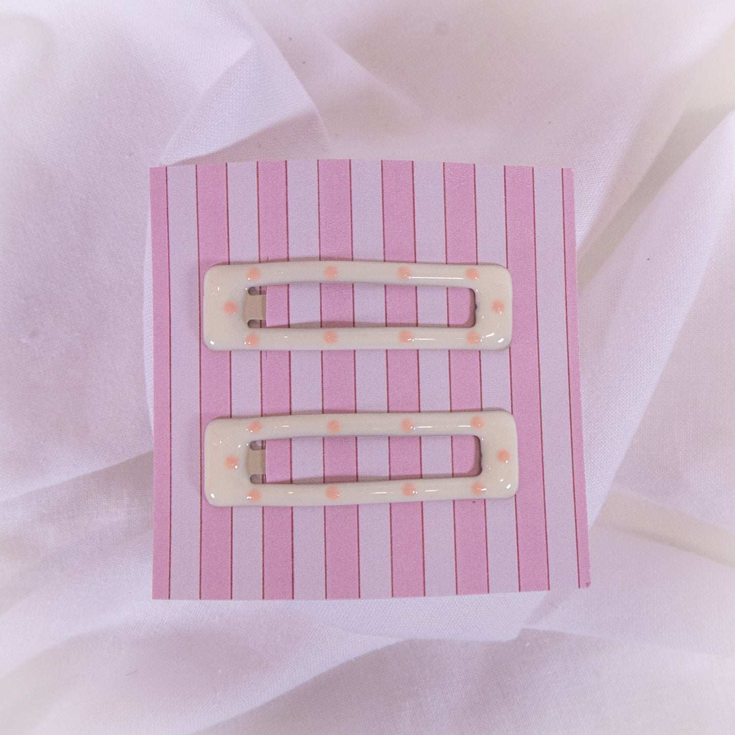 Polka Dot Square Snap Clip Set