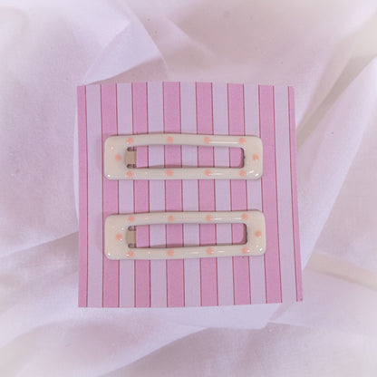 Polka Dot Square Snap Clip Set