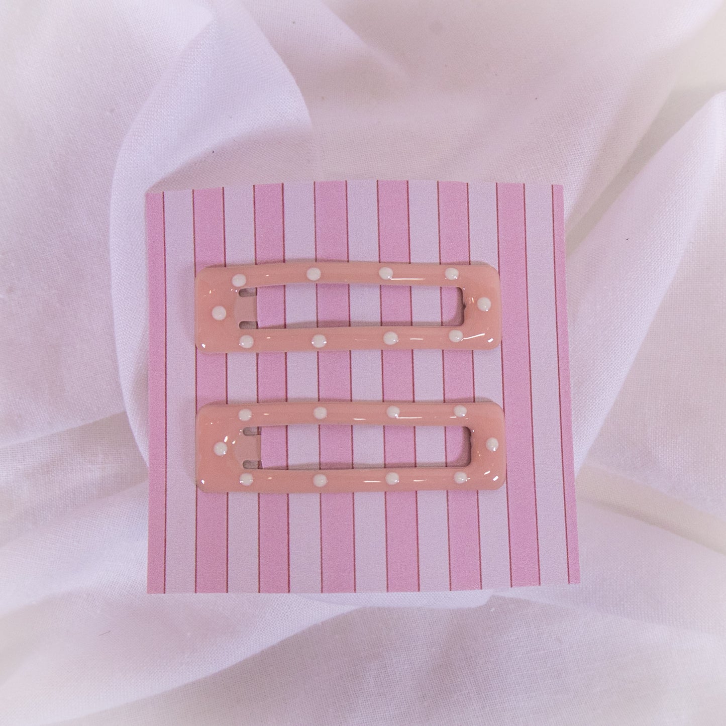 Polka Dot Square Snap Clip Set