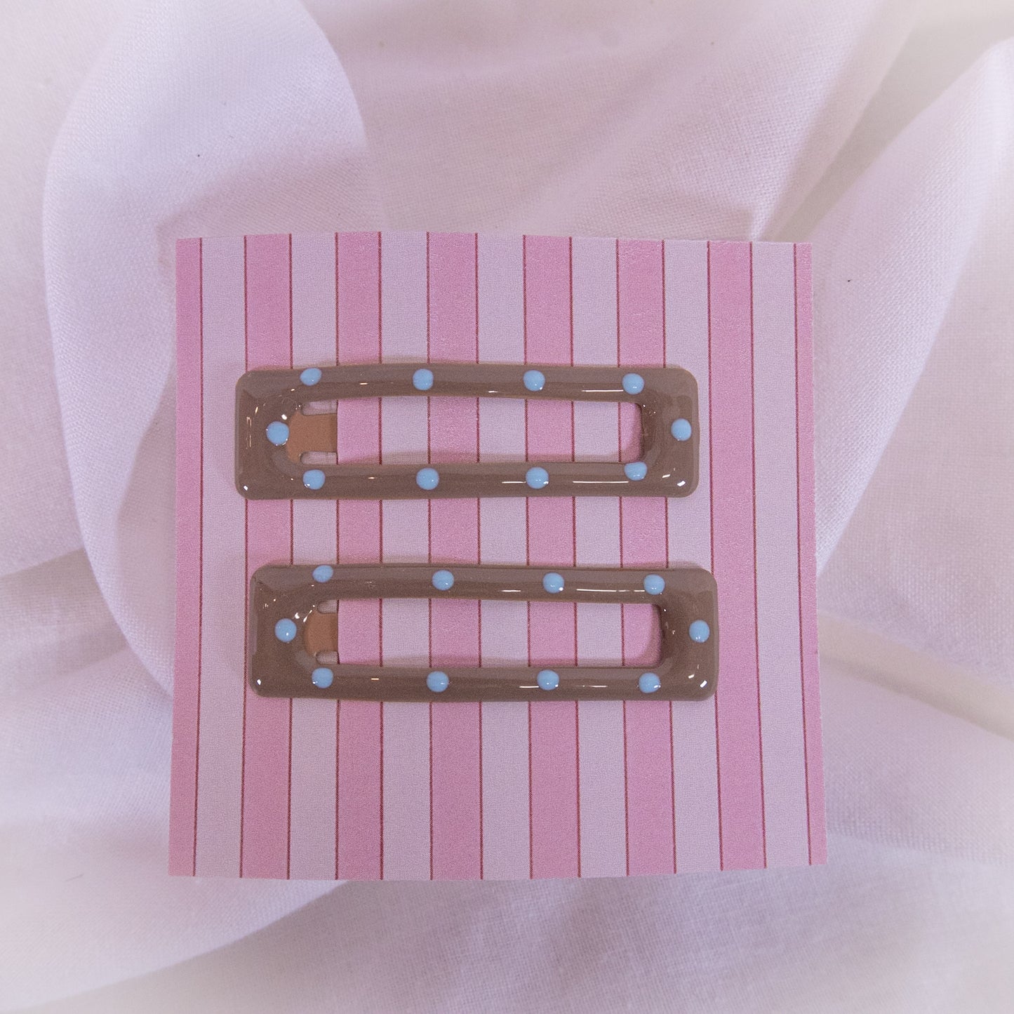Polka Dot Square Snap Clip Set