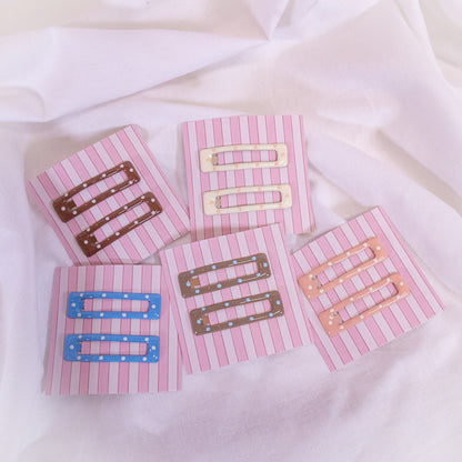 Polka Dot Square Snap Clip Set