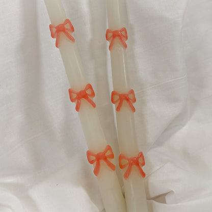 Pink Bow Taper Candles By Meri Meri
