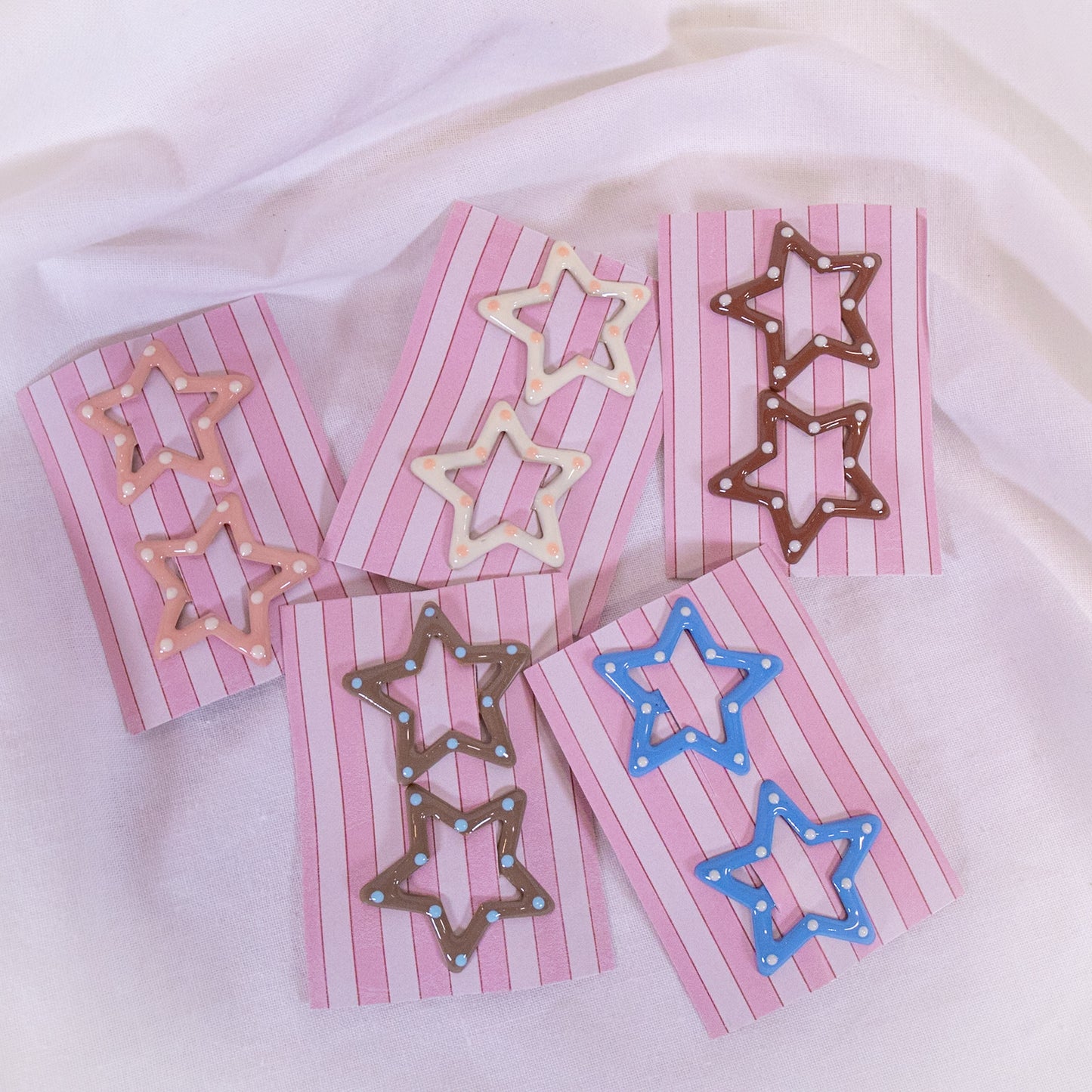 Polka Dot Star Snap Clip Set