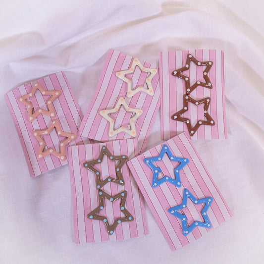 Polka Dot Star Snap Clip Set