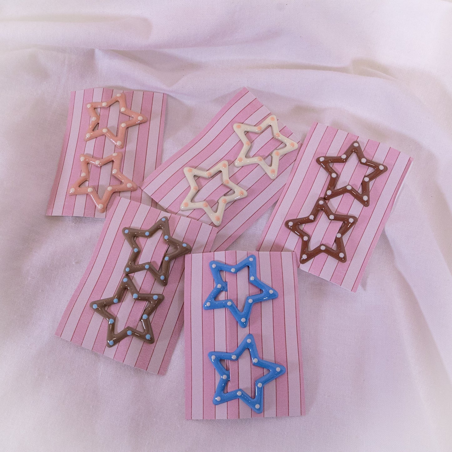Polka Dot Star Snap Clip Set