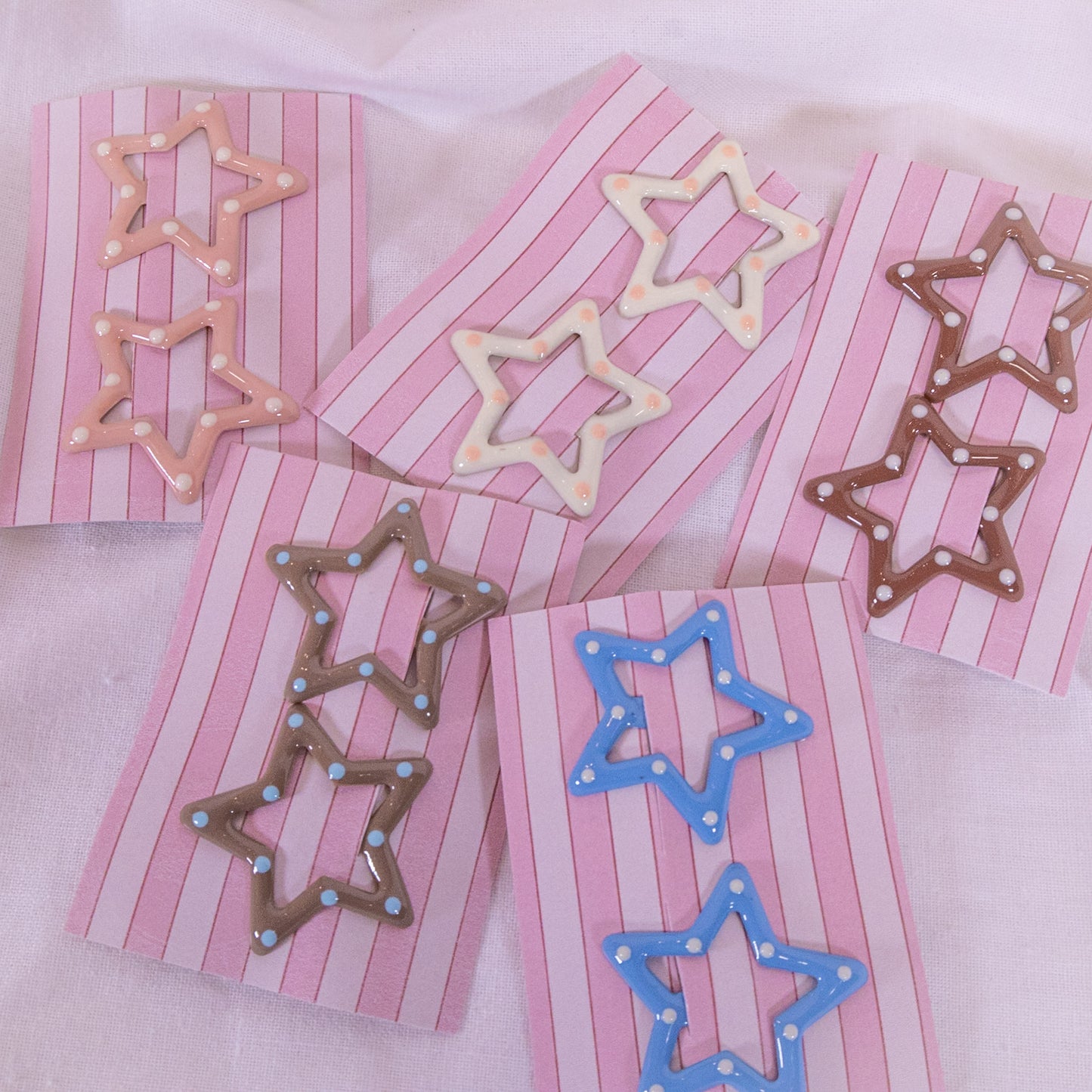 Polka Dot Star Snap Clip Set