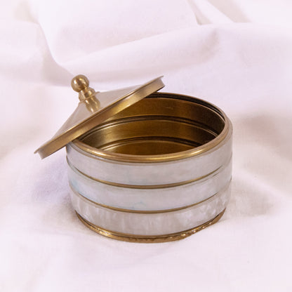 Pearl Stripe Brass Box