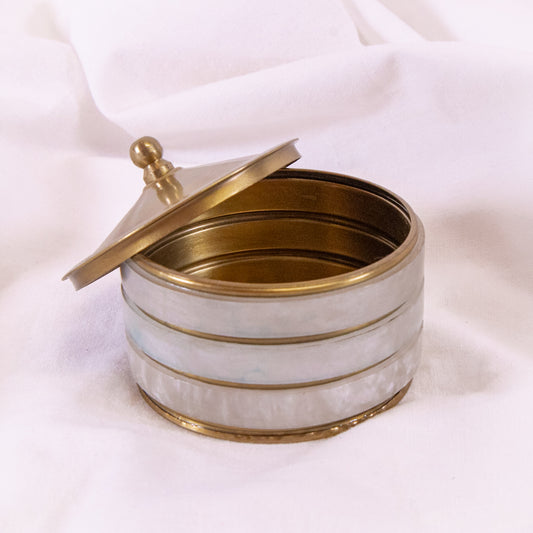Pearl Stripe Brass Box