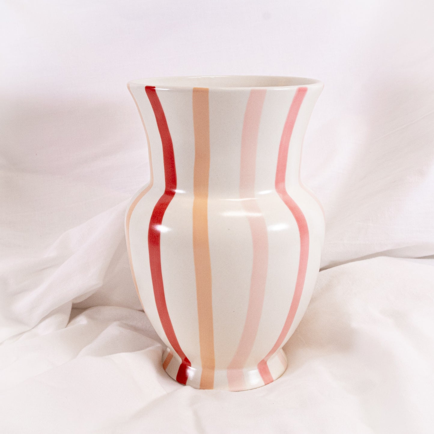 Pink Painted Stripe Vase