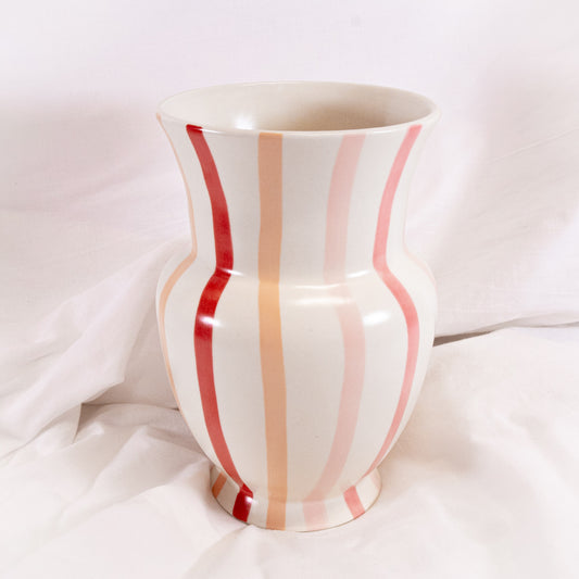 Pink Painted Stripe Vase