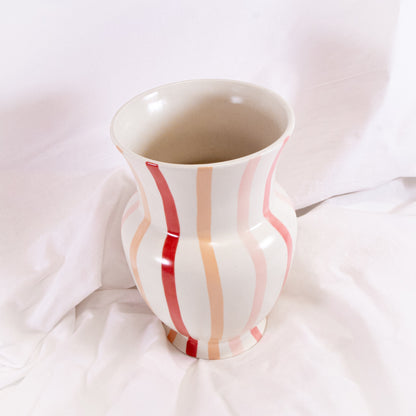 Pink Painted Stripe Vase