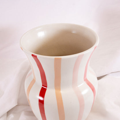 Pink Painted Stripe Vase