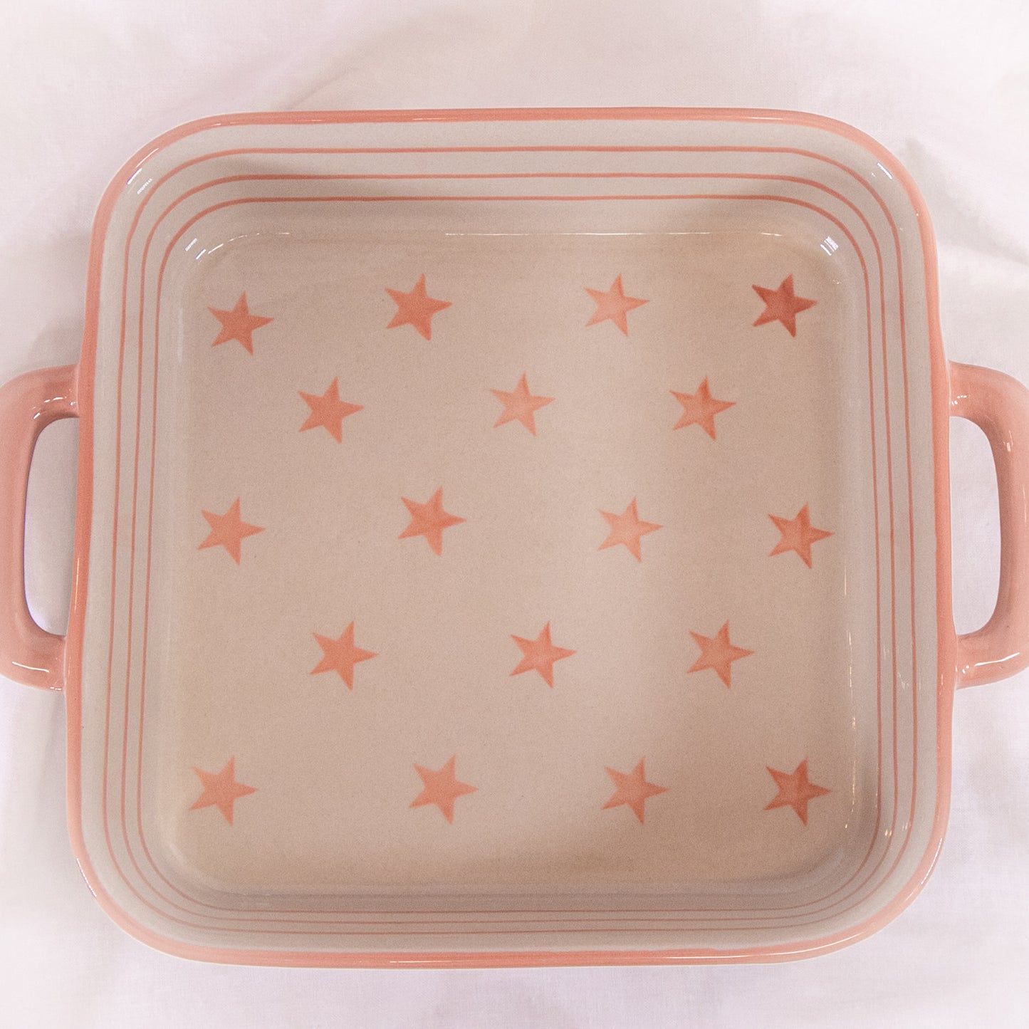 Pink Stars Square Baking Dish