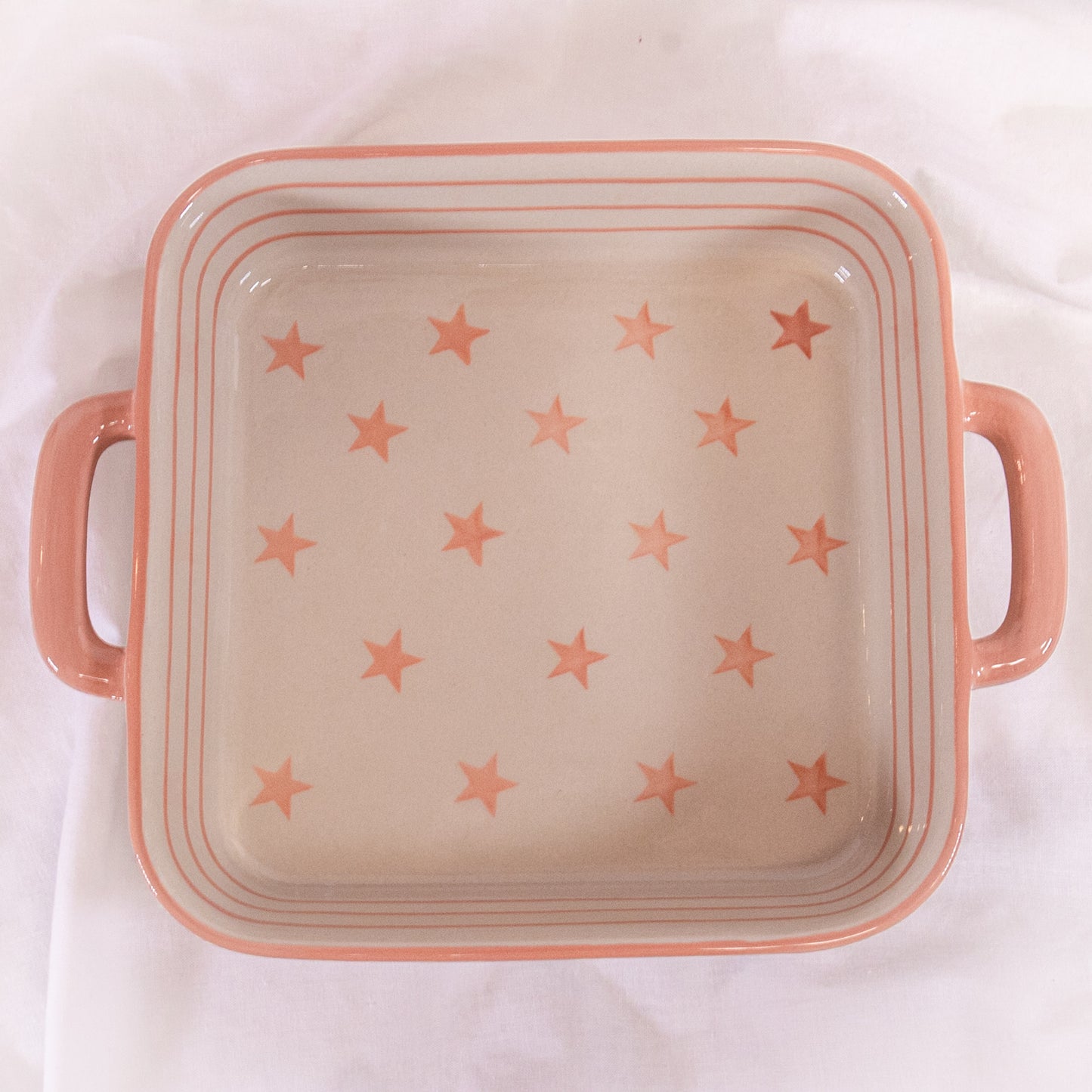 Pink Stars Square Baking Dish