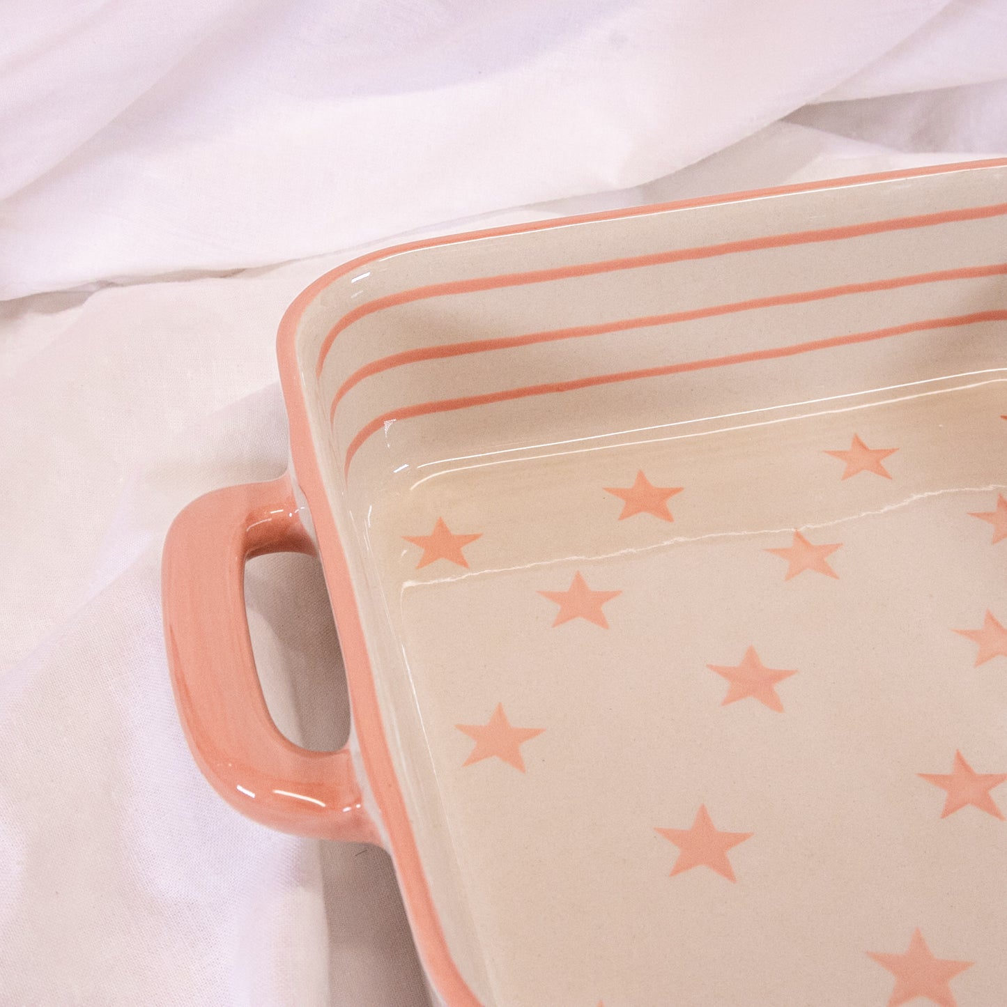 Pink Stars Square Baking Dish