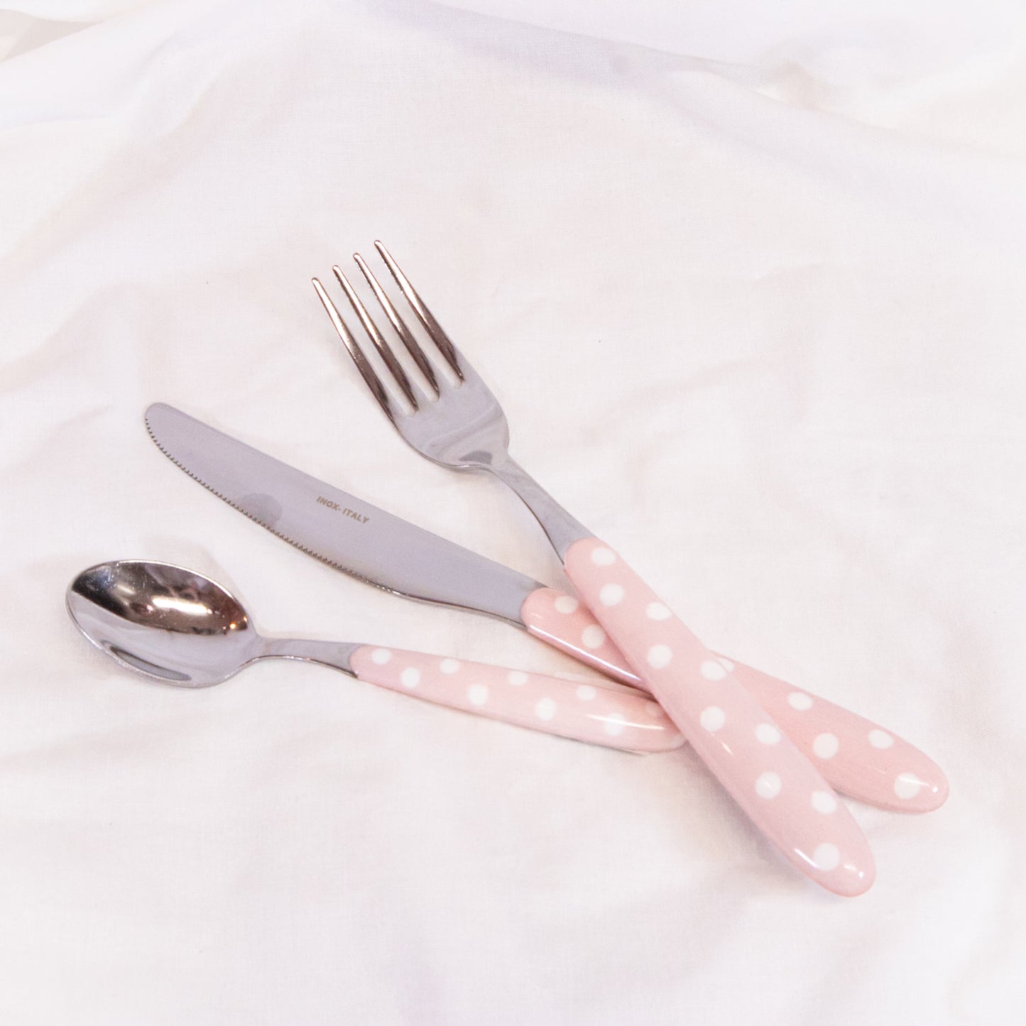 Pink Polka Dot Flatware